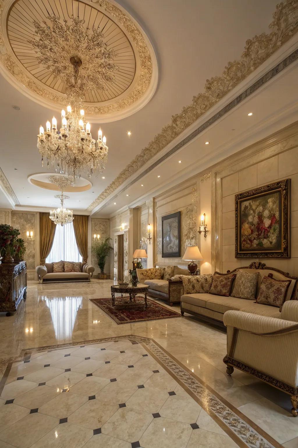 Natural rock flooring offers a sumptuous and timeless aesthetic for elegant homes.