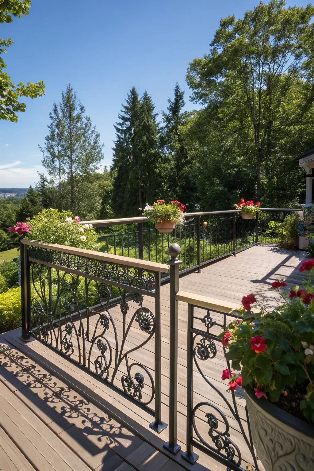 Fancy inserts contribute unique flair to metallic railings.