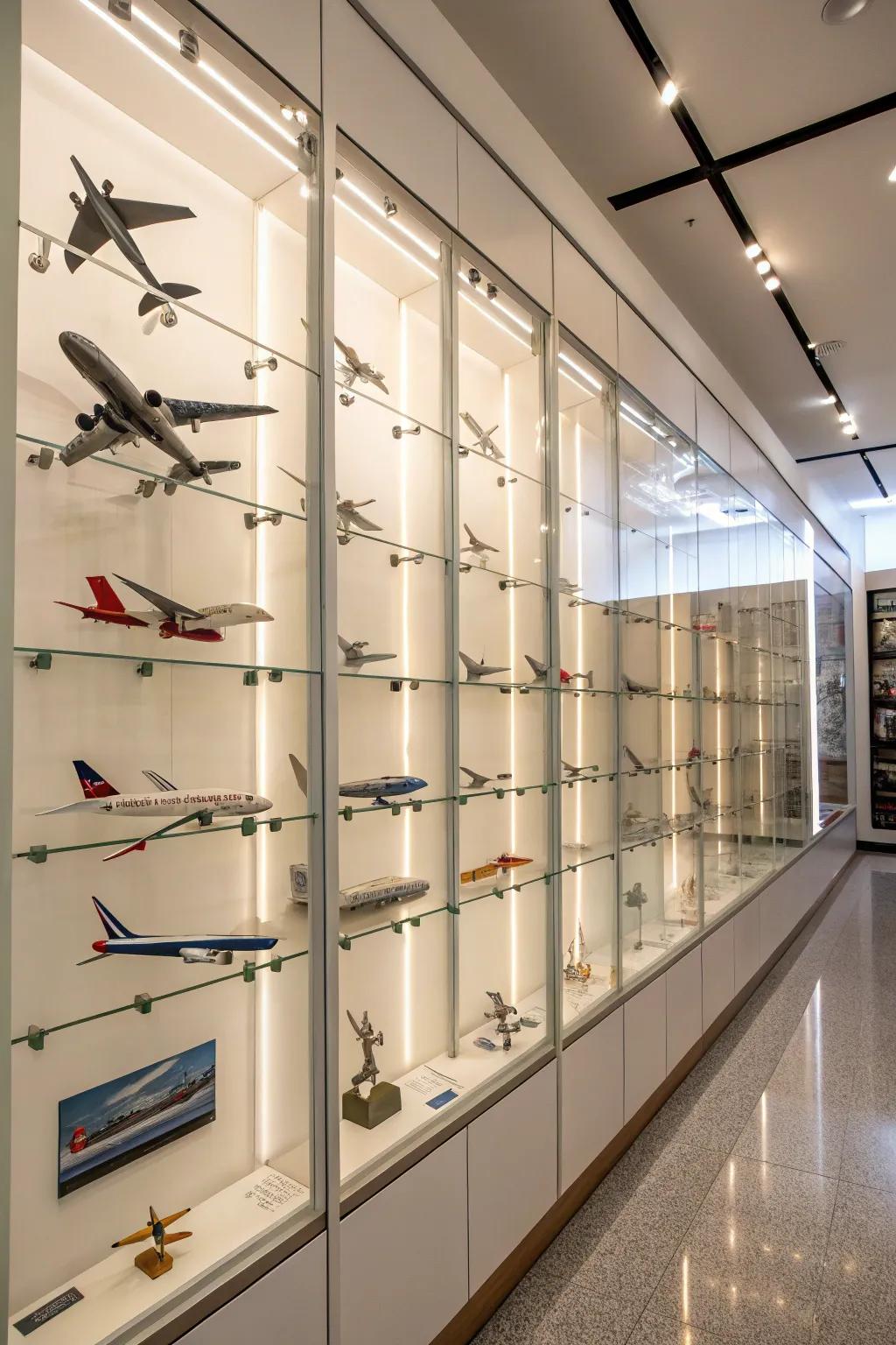 Bespoke walls provide a tailored solution for presenting model aircraft.