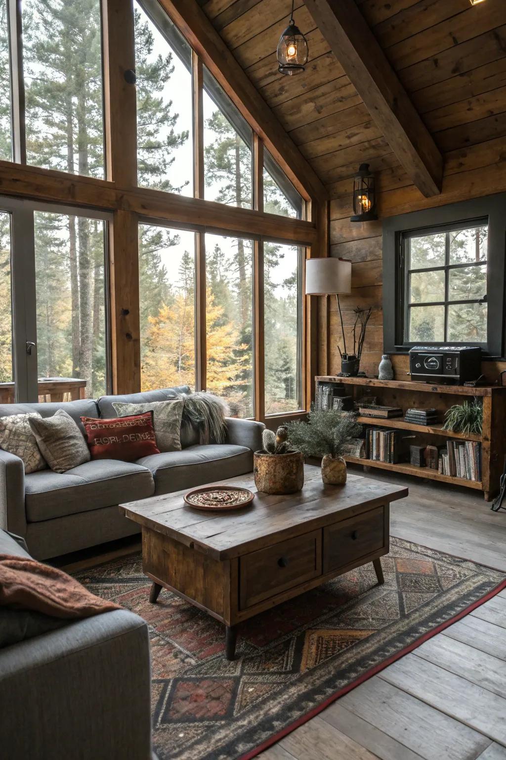 Old pieces add a touch of the past and charm to cabin decor.