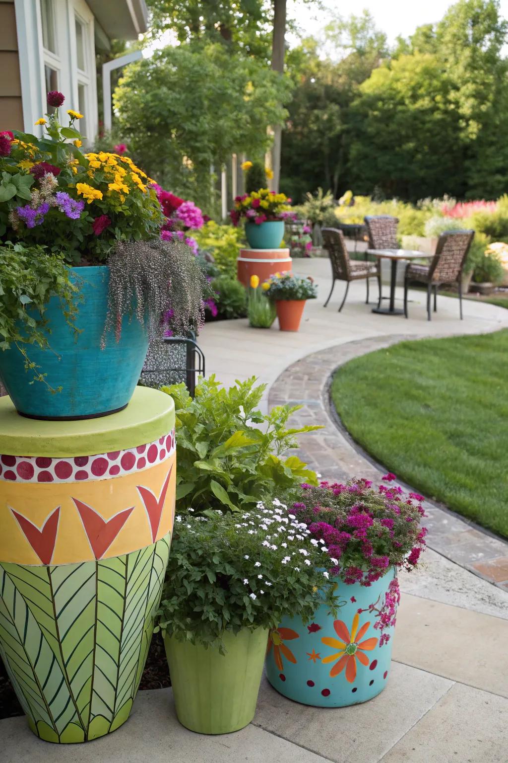 Artful planting containers add personality and color to your garden.