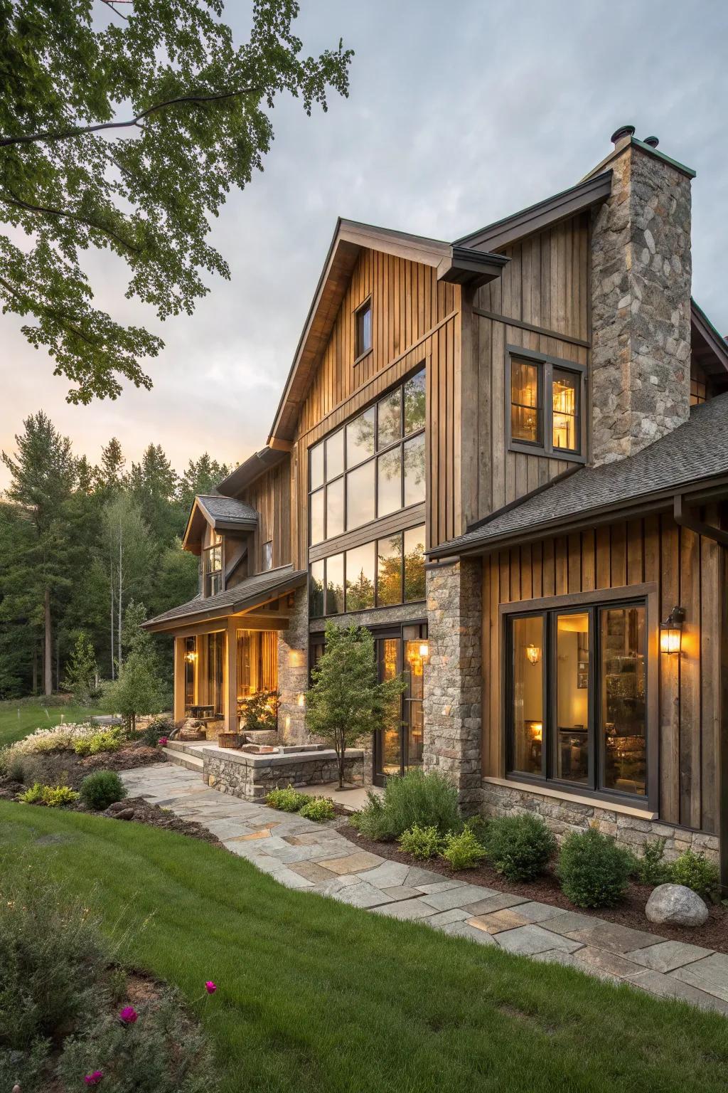 Welcoming traditional modern home exterior