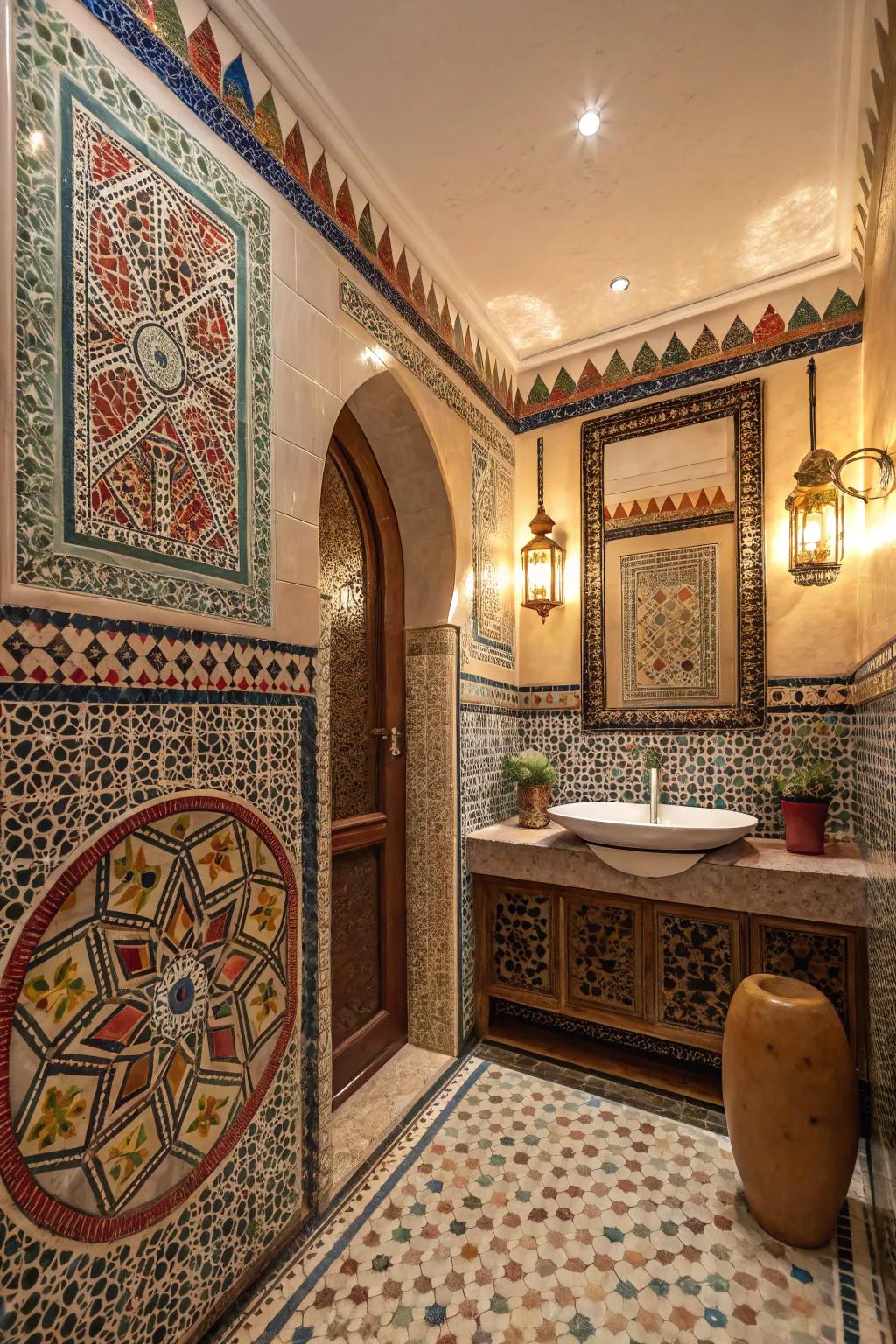 Insert global flair using Moroccan infused patterns.