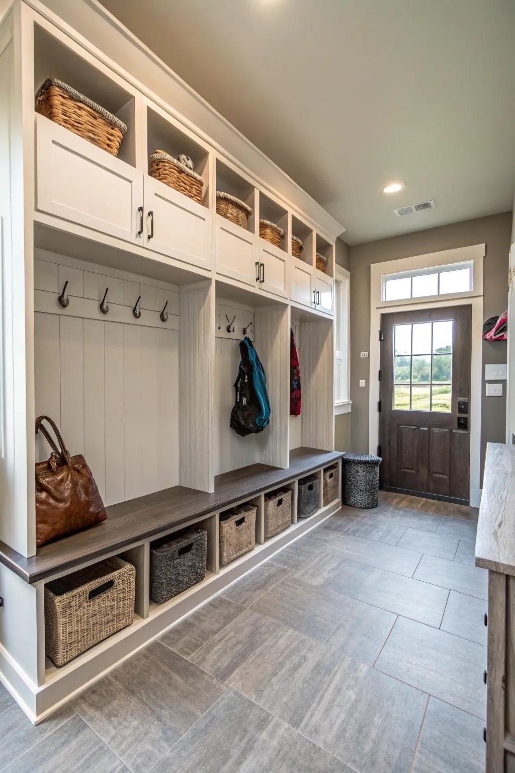 Durable flooring for a reliable mudroom.