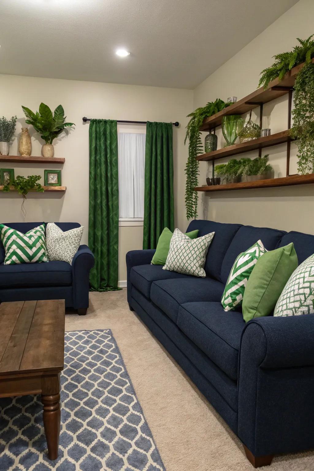 Symmetrical layout brings balance to the living area.