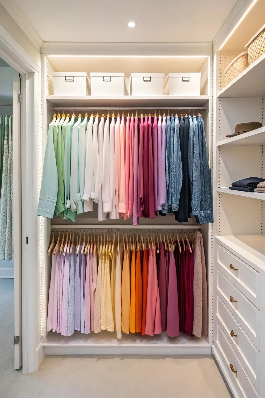 Color-organized clothing configuration