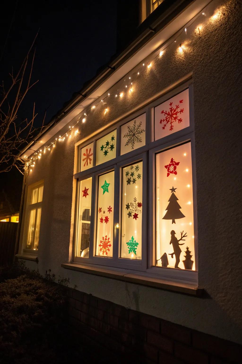 Add a whimsical touch with window silhouette decorations.
