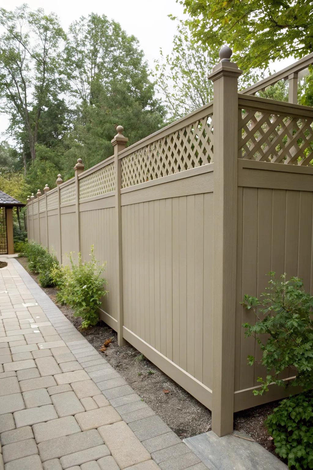 Framework caps introduce decorative details to fences.