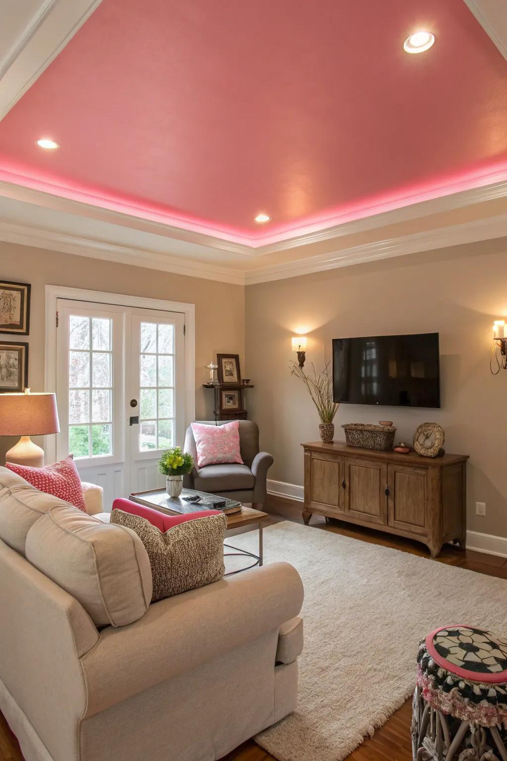 A rose overhead introduces an unexpected design twist.