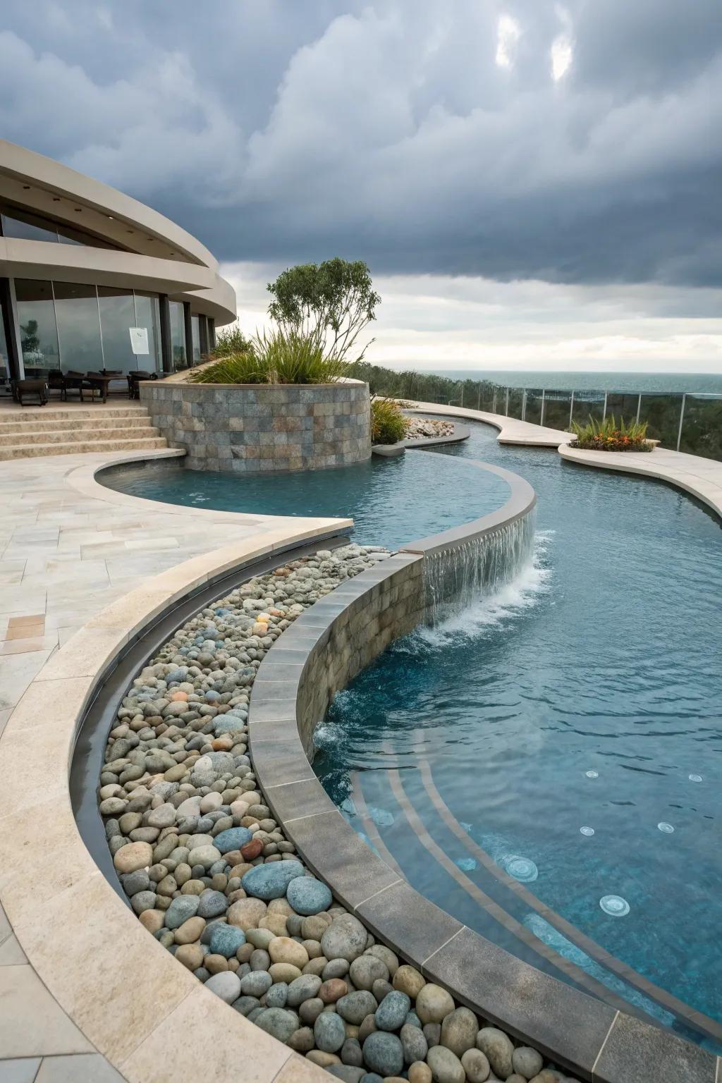 Curved design concepts add a fun flow to pools.