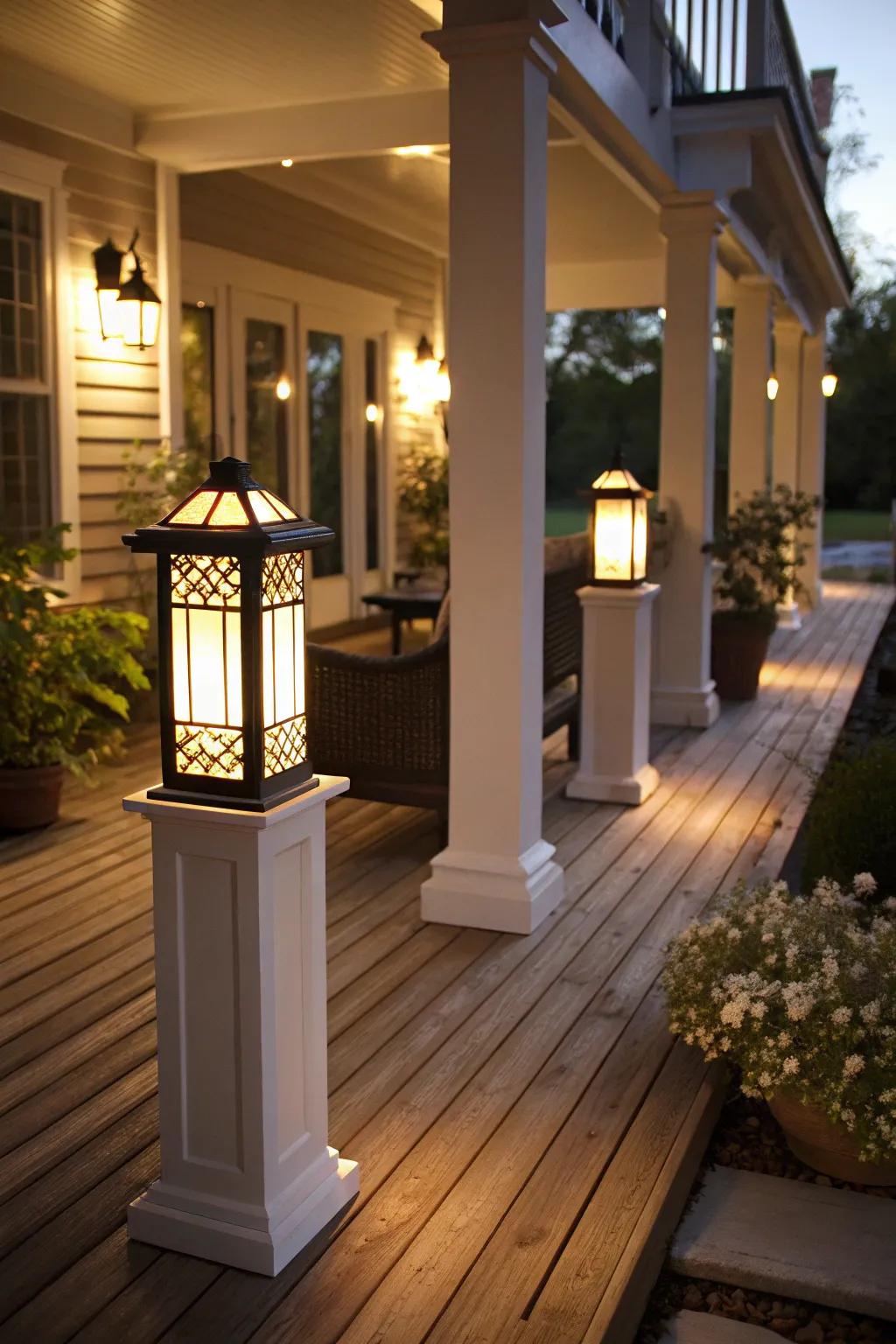 Layered lighting adds depth and dimension.