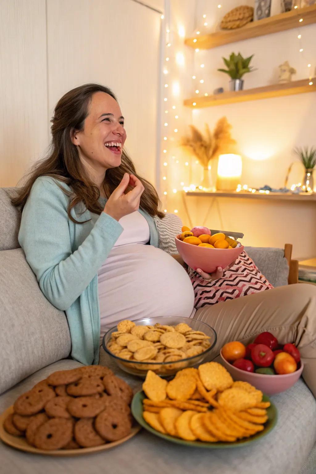 Capture the amusing aspect of pregnancy with a food-centric session.