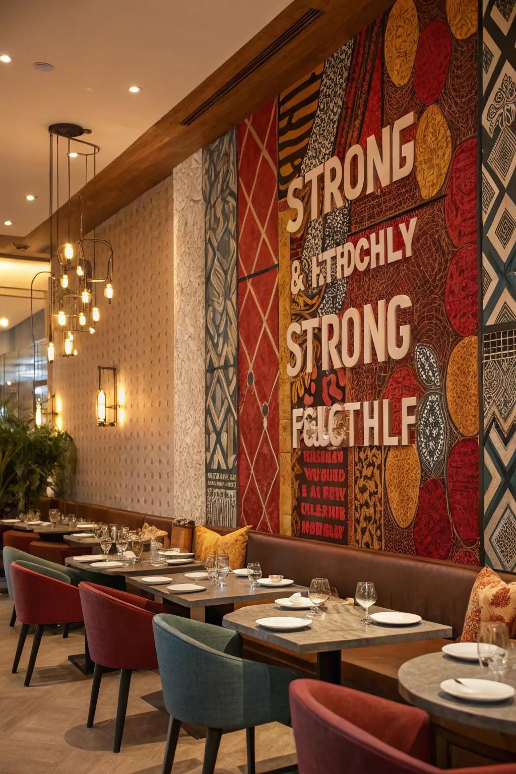 A statement partition becomes the room's core point.