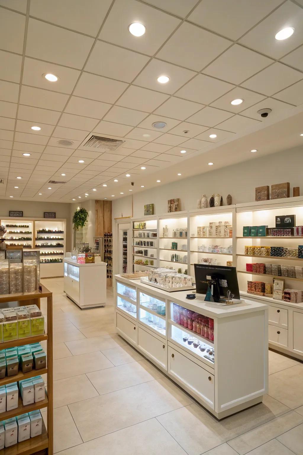 Discreet illumination achieving a sleek, contemporary retail setting.