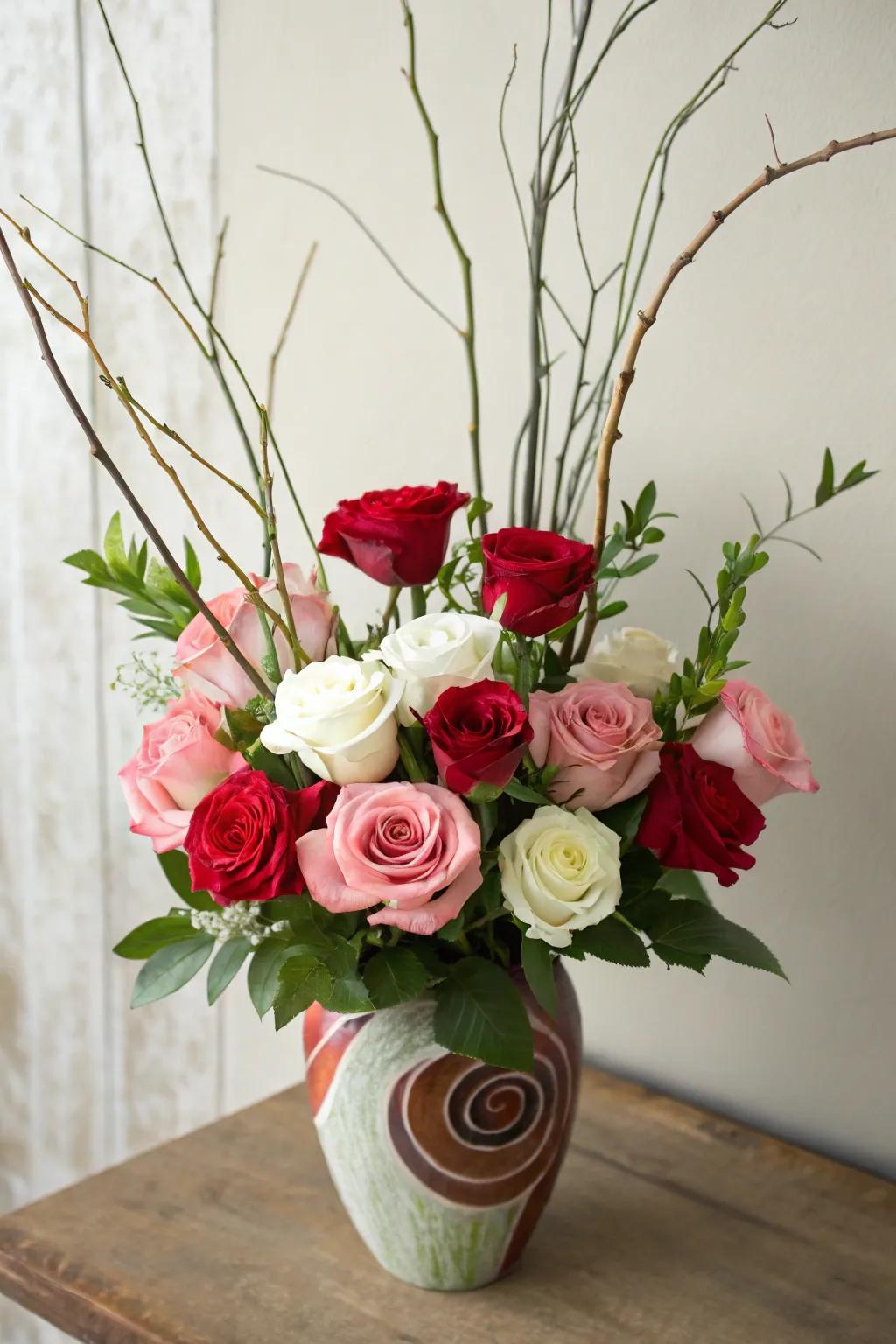 Off-center bouquet for a creative home decor statement.