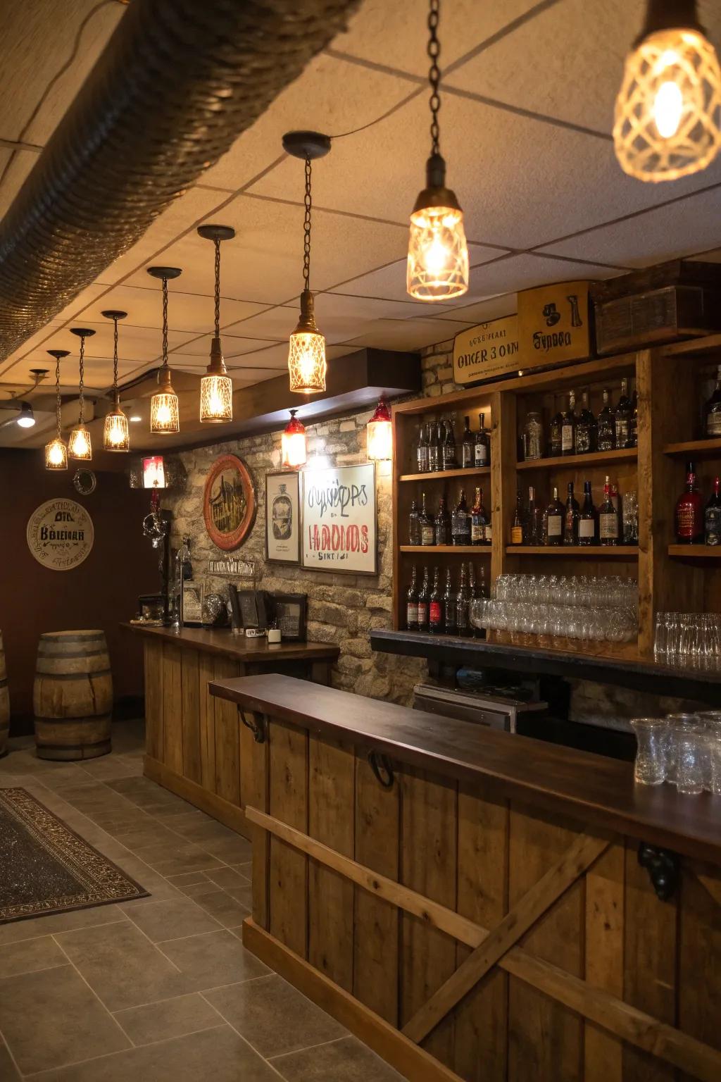 Jar lights contributing a delightful and warm illumination.