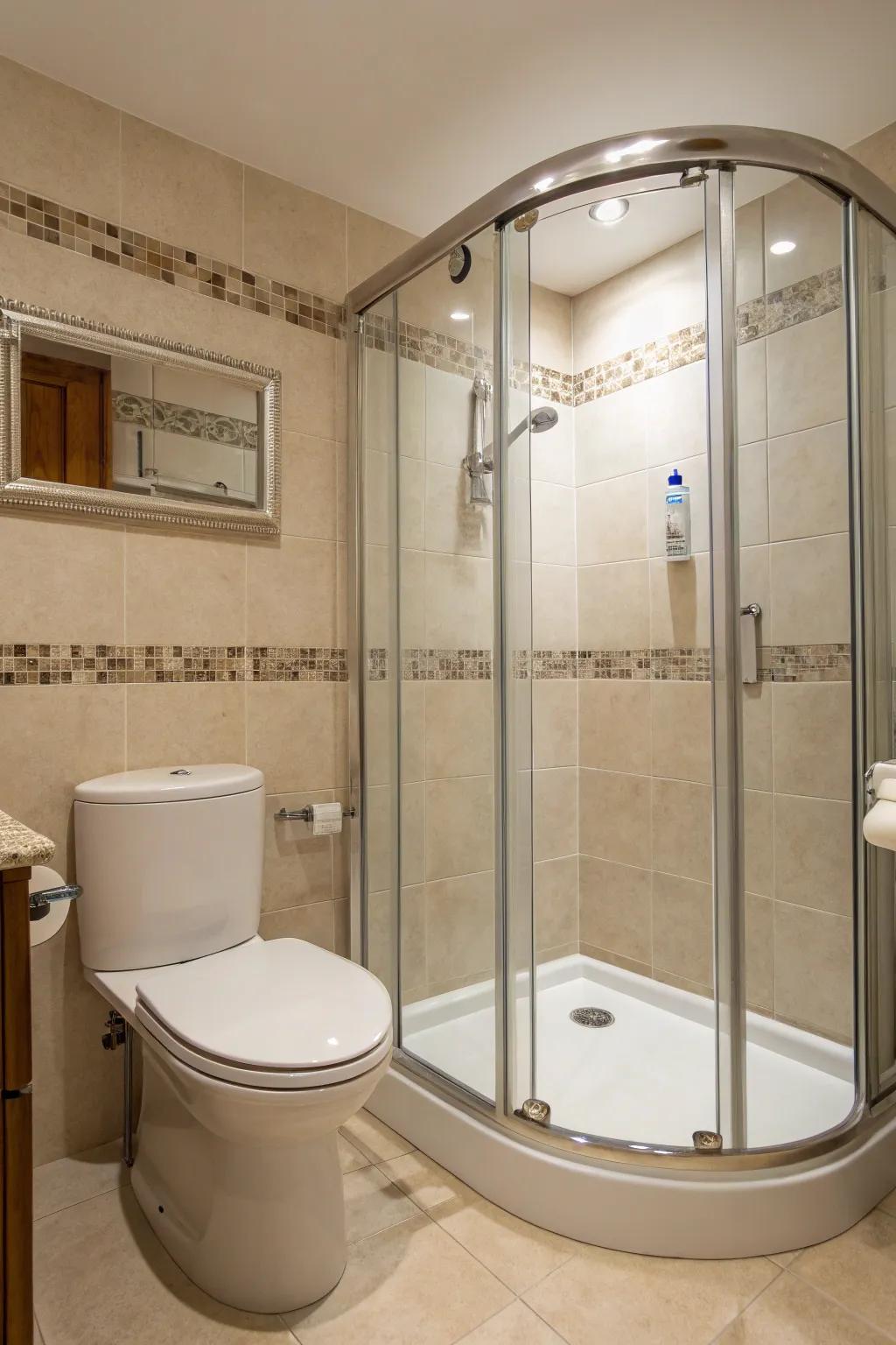 Curved frames establish a gentle flow and unique design element.