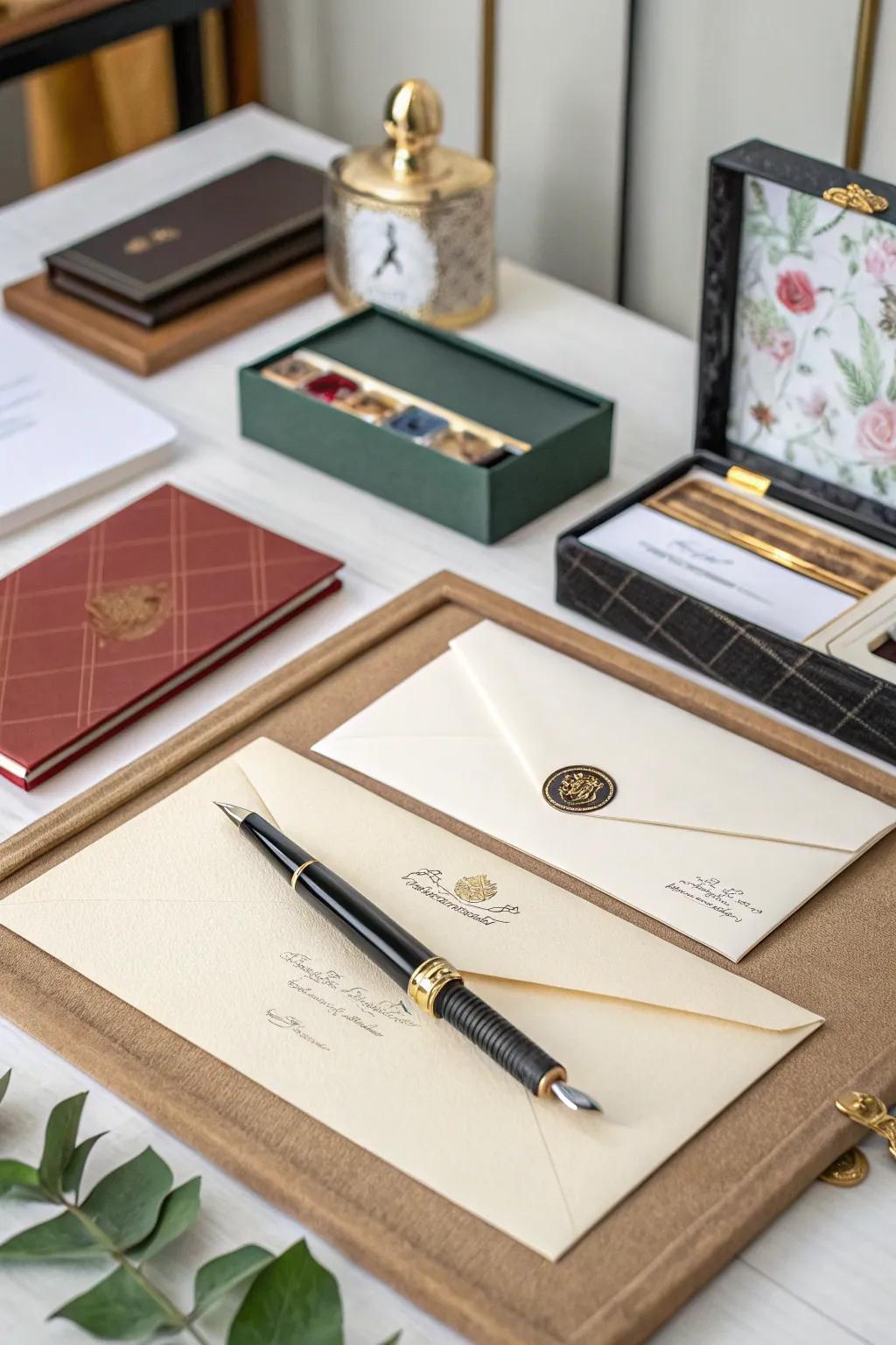 Custom correspondence inviting handwritten connections.