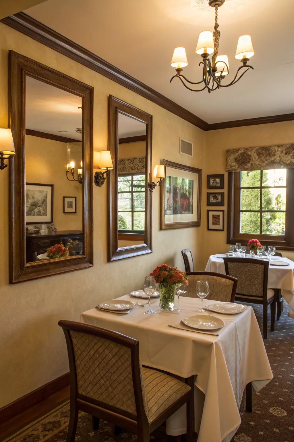 Reflectors enhance light and create an illusion of greater space.