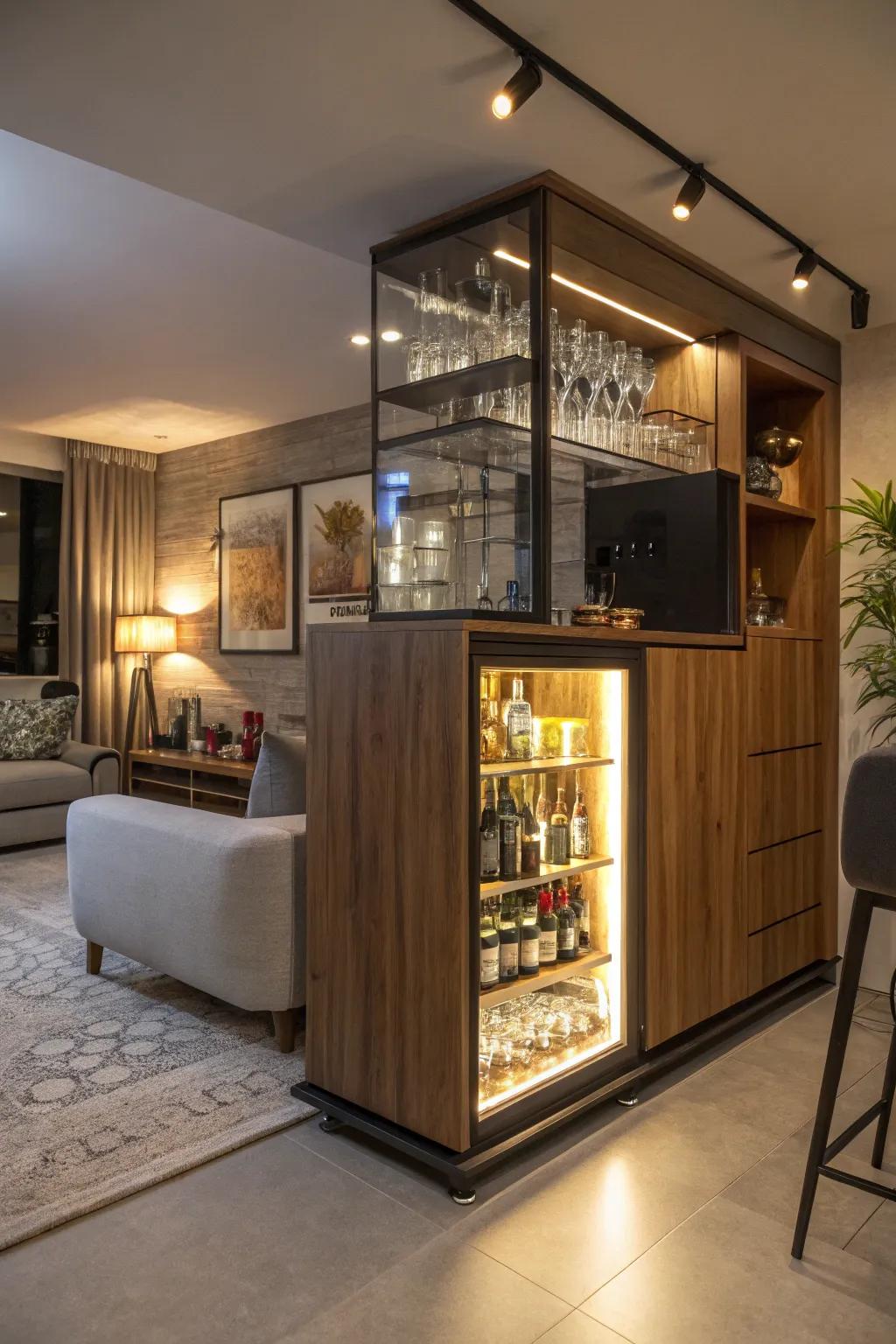 Smart lighting enhances your dry bar experience.
