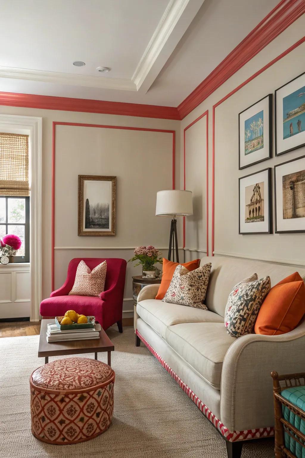 Vivid trims bring structure and character to a space.