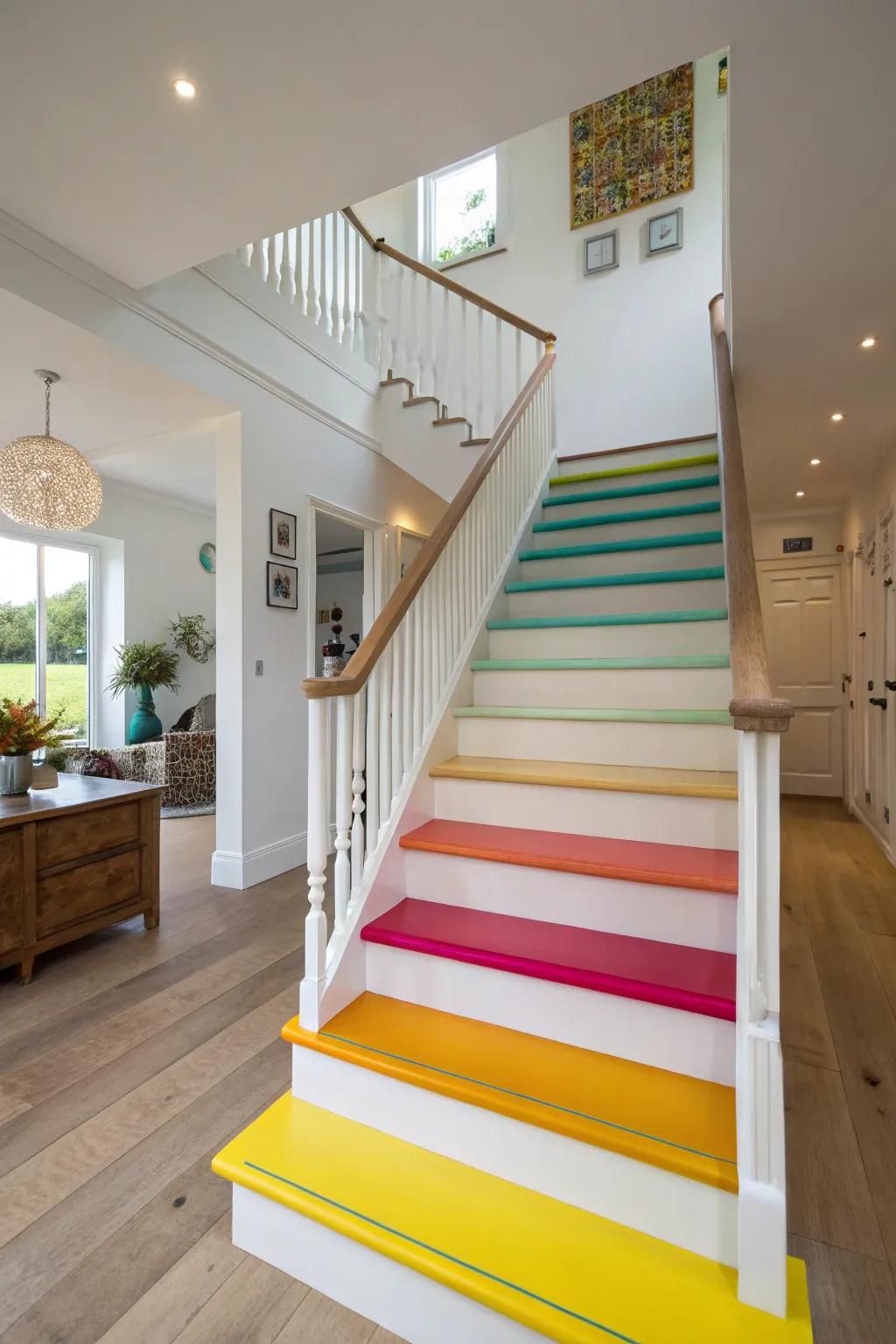 Contrasting colors add a dynamic visual result.