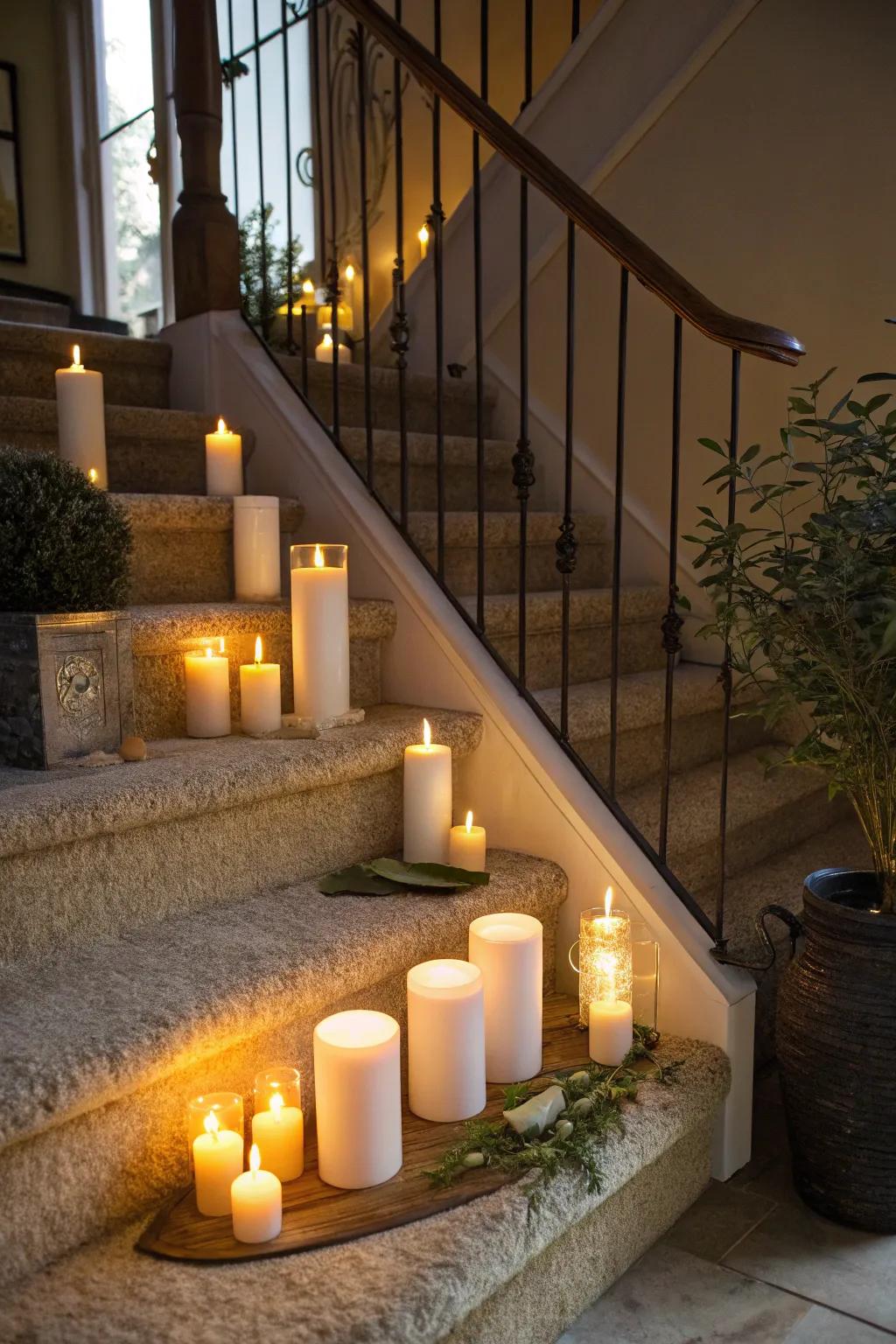 LED wax lights establish a warm and advanced ambiance.