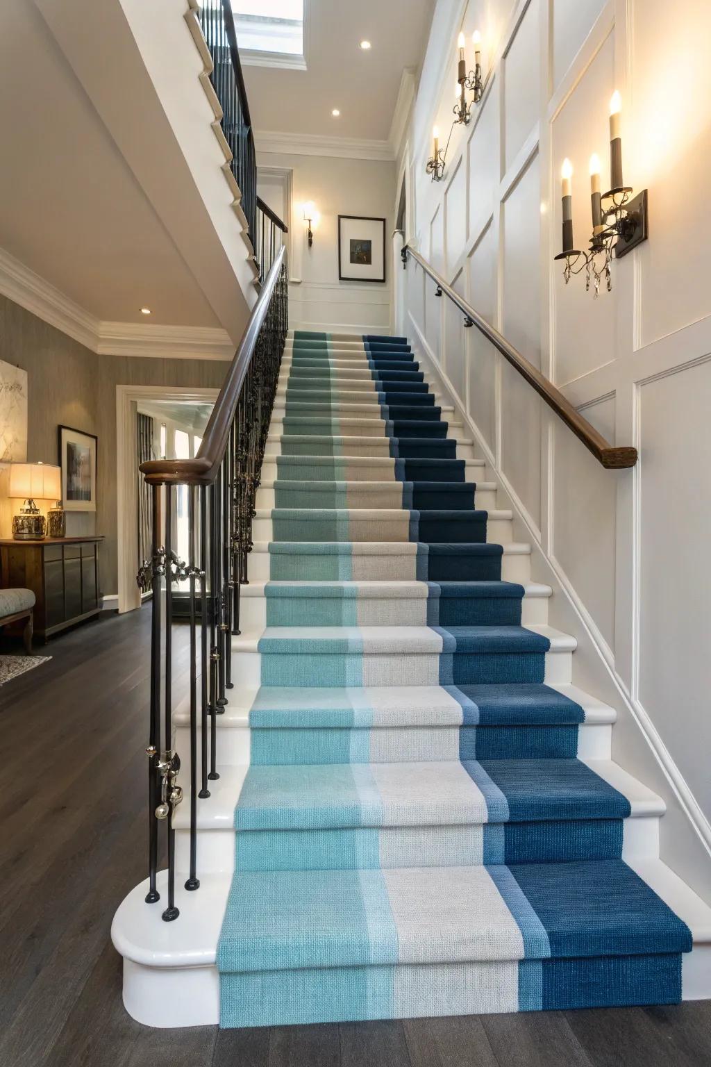 A seamless transition of colors with gradient stripes.