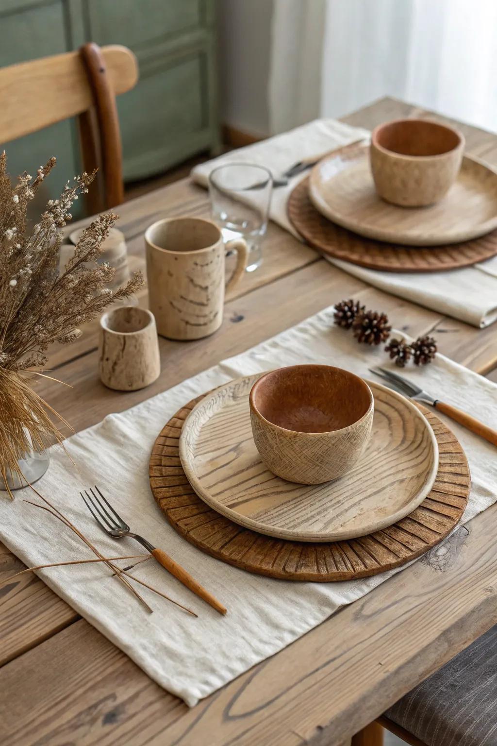 Rustic paper adds rustic charm to any table.