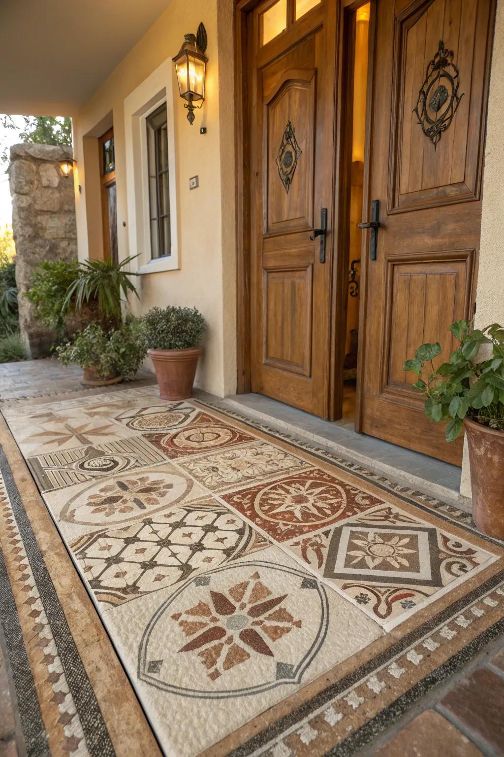 Add warmth with rustic floor covering designs.