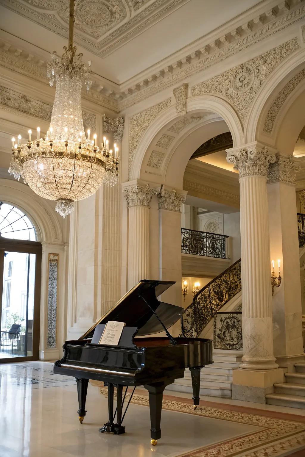 Intensify your piano's presence with architectural elegance.