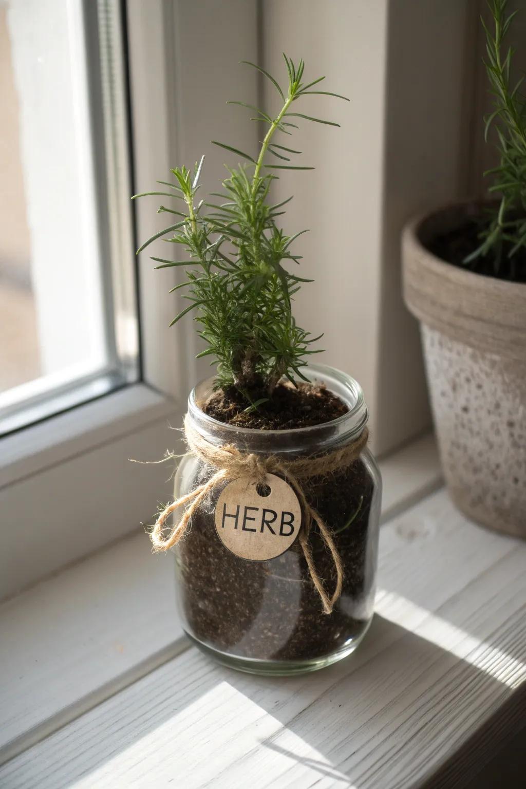 Gift a touch of nature with these enchanting herb garden jars, perfect for a Valentine's Day surprise that blooms with love.