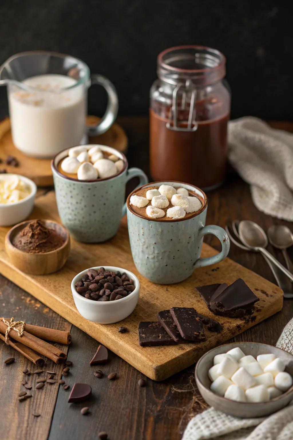 Establish warmth and solace through a warm cocoa bar.