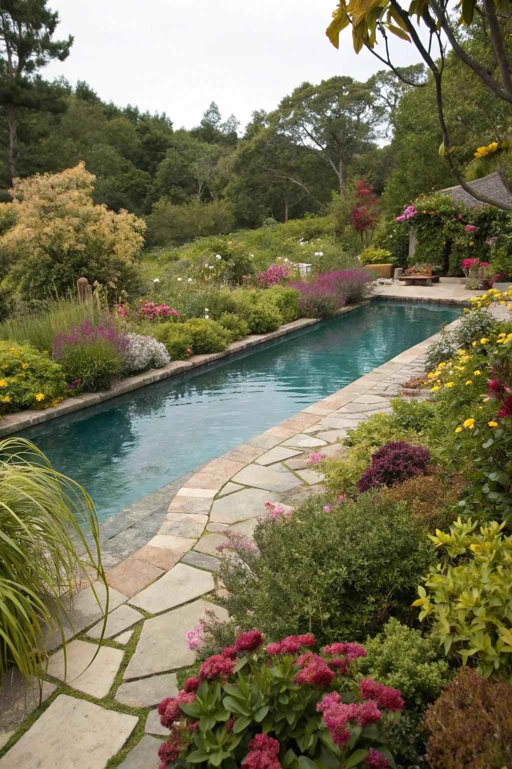 Integrated landscaping enhances the natural beauty of your pool area.