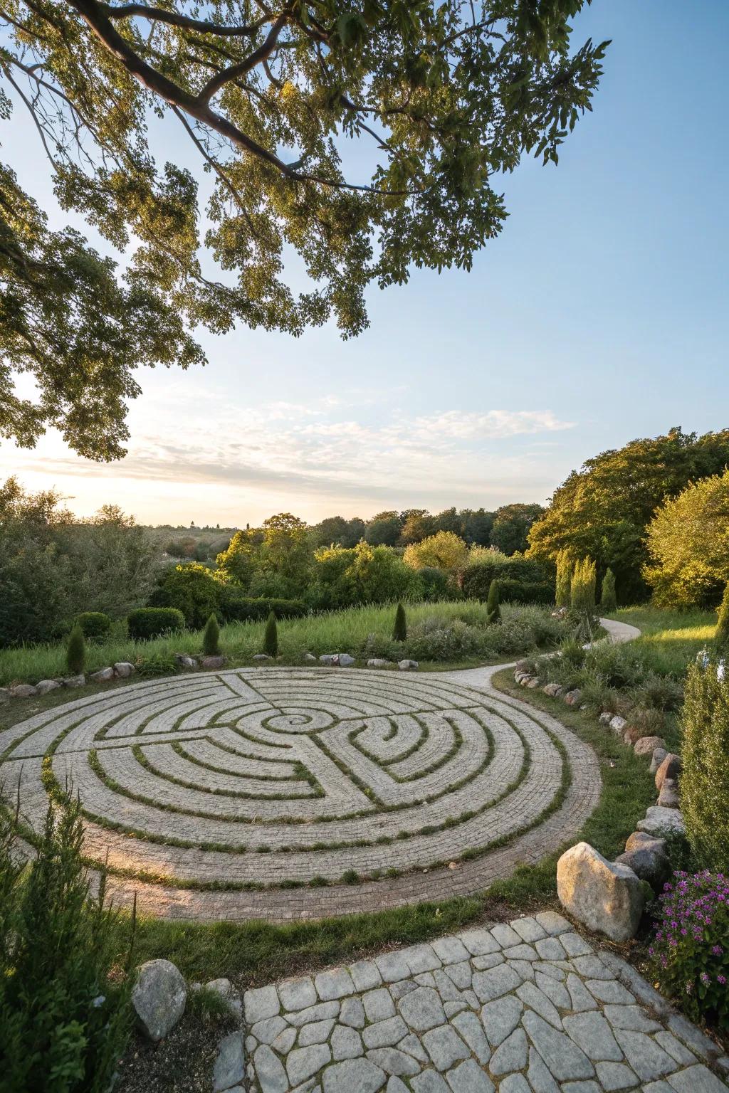 An intricate patterned labyrinth presents a satisfying design pursuit.