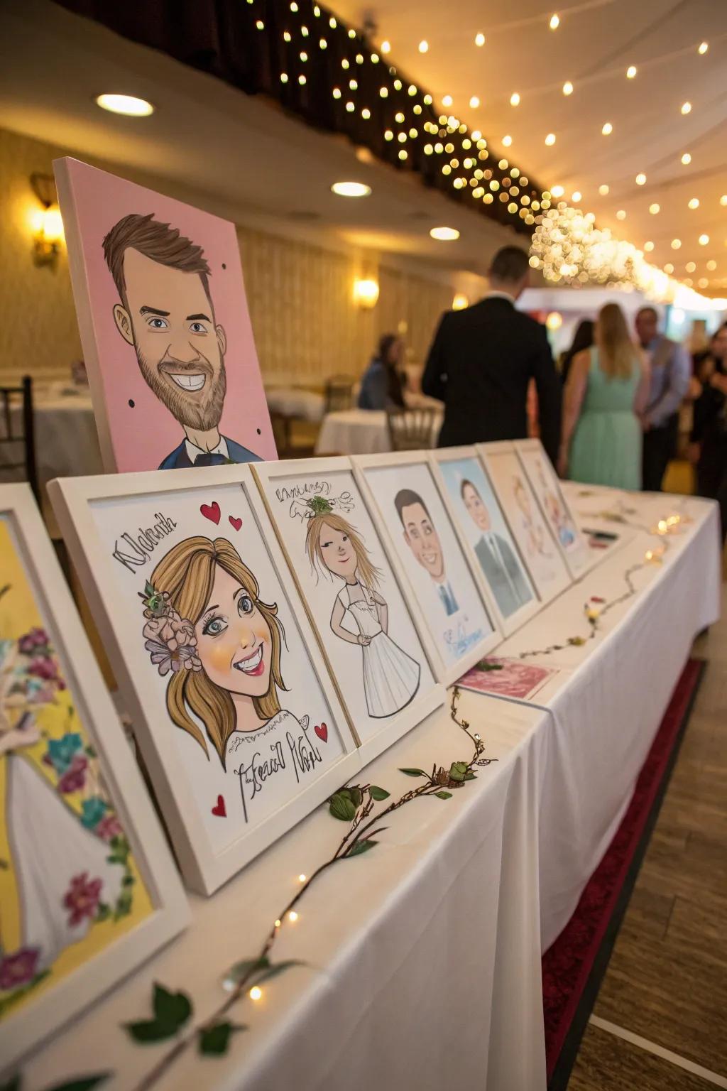 Comical renderings as a mirthful and memorable wedding token