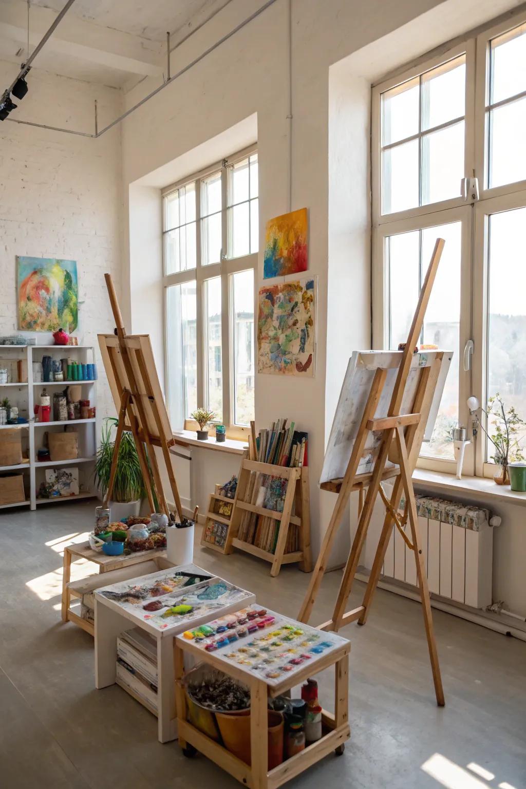 Inspire creativity in a personal art studio.