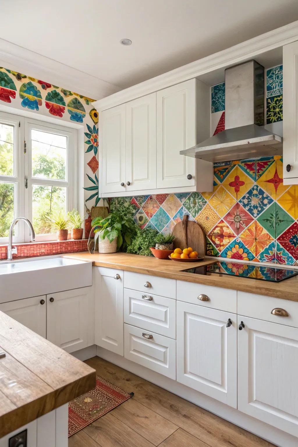 An unforeseen splash of hue that invigorates a culinary space.