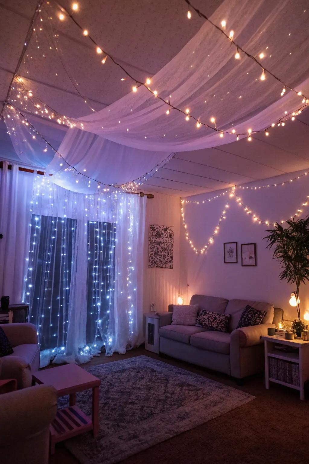 Fairy lights create a dreamy and inviting atmosphere in any room.