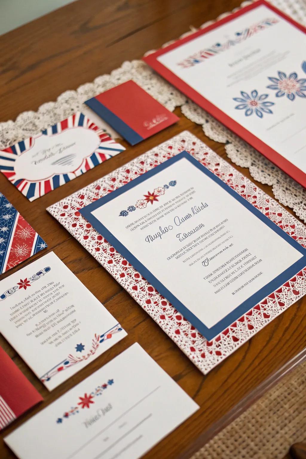 Patriotic correspondences that set the theme in motion.