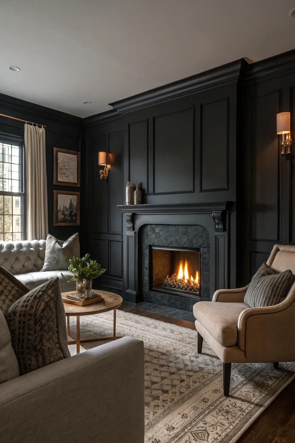 Deep tones foster a relaxed and enveloping ambiance.