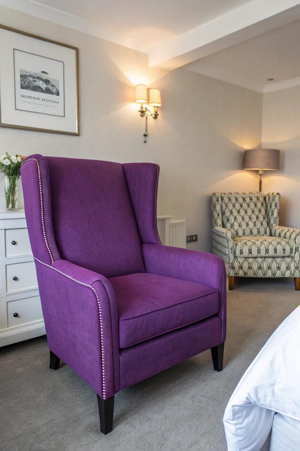 Assert yourself with striking violet furniture.