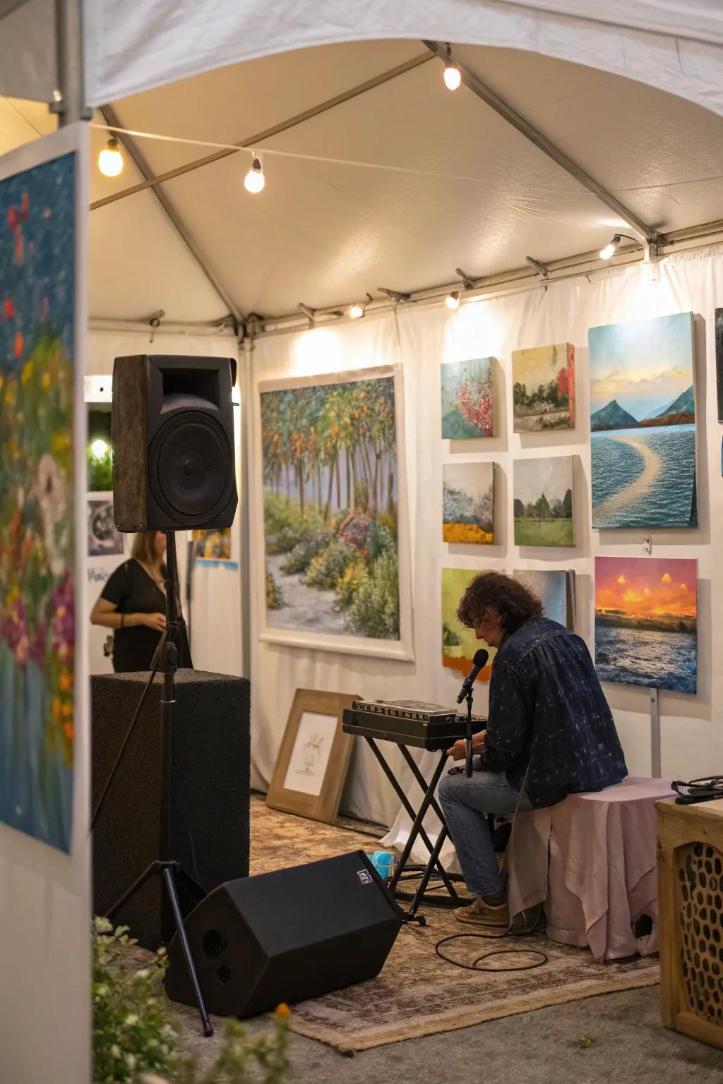 Background acoustics fashioning a serene atmosphere.