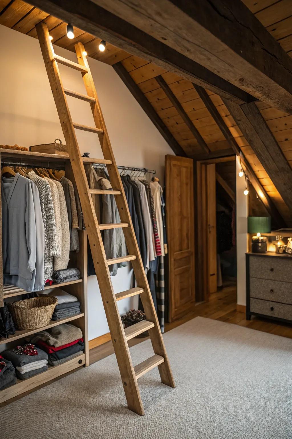 Ladder racks present a simple and elegant storage remedy.