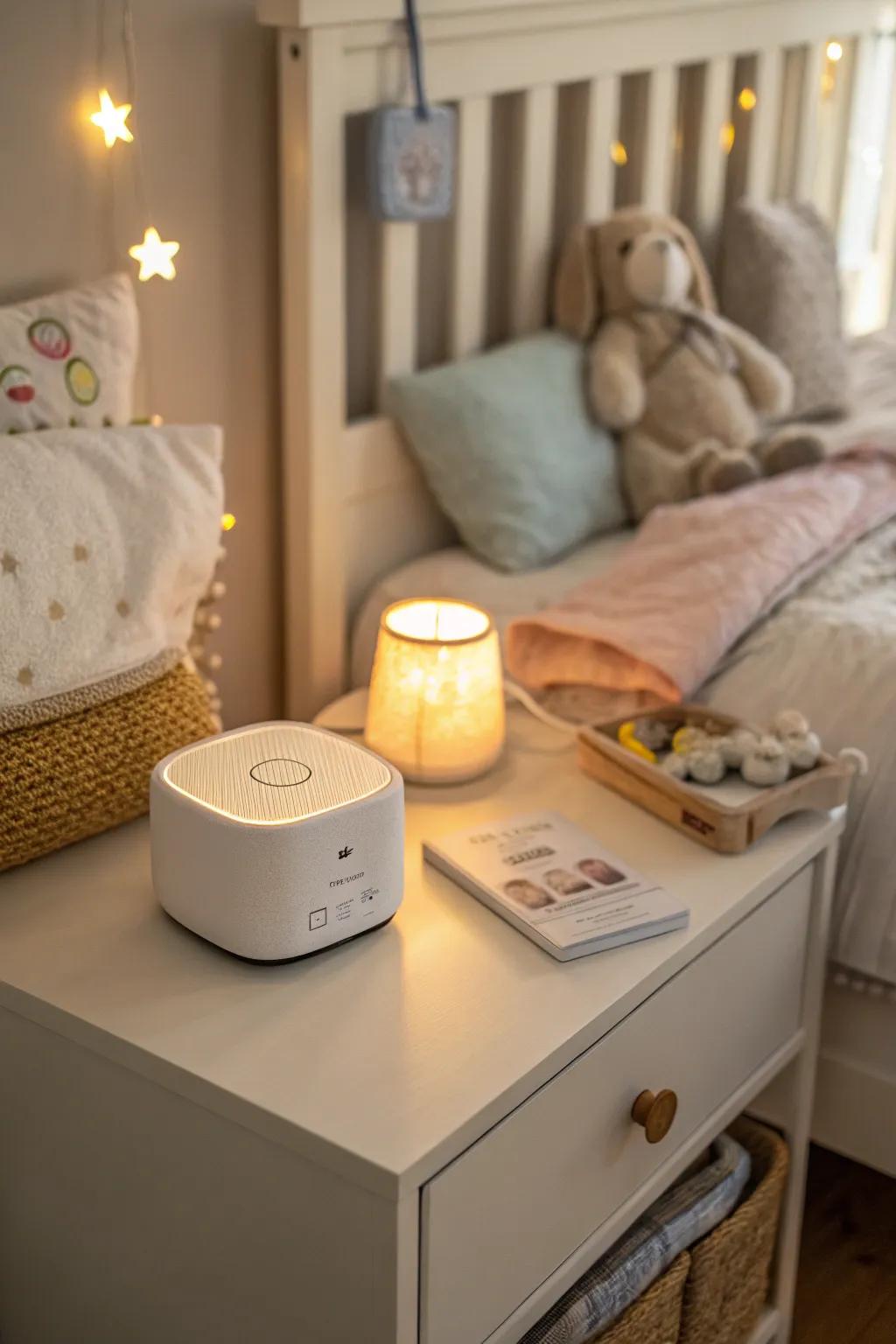 A static noise player for a calm sleep space.