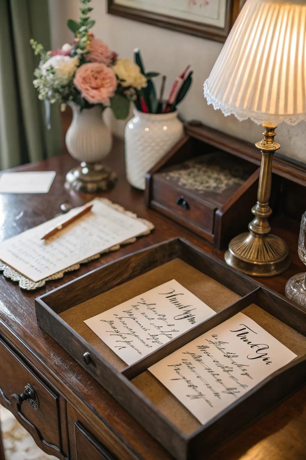 Sincere hand-written notes for a personal touch.