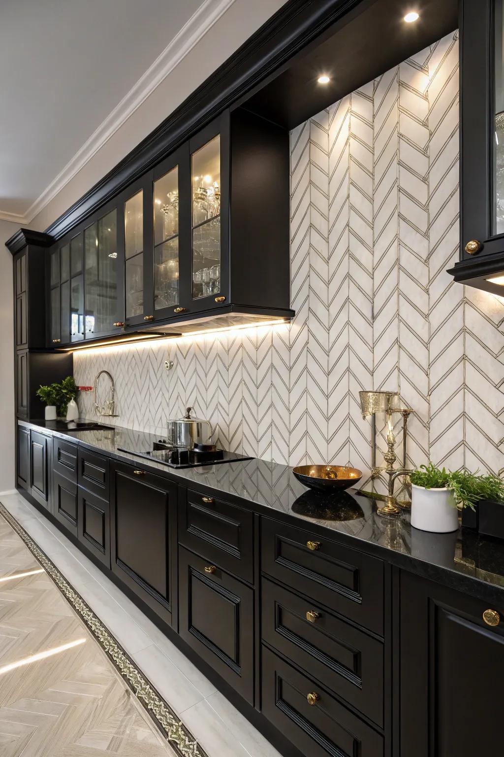 Twill arrangements add stylish sophistication to kitchen designs.