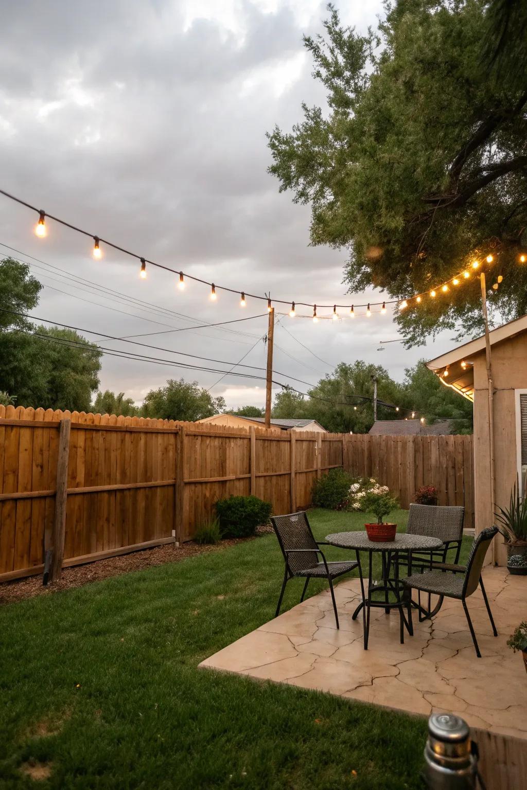 Create evening magic with well-placed exterior lights.