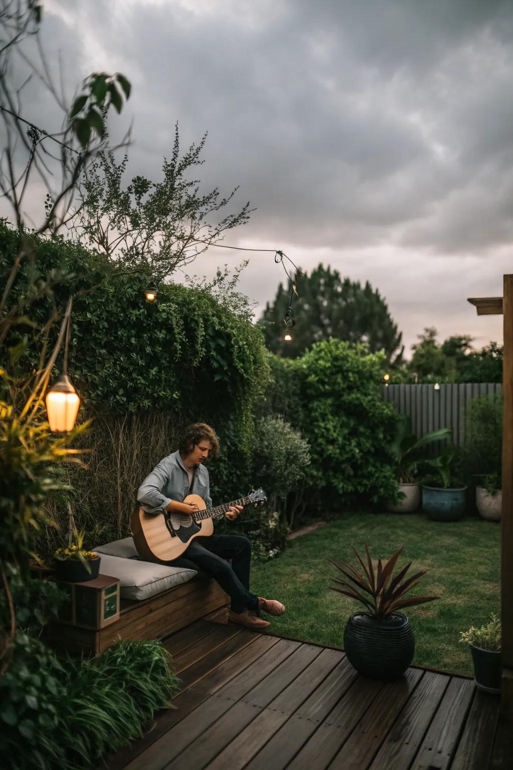 Live unplugged tunes adding a warm atmosphere to the celebration, enhancing the mood and experience.