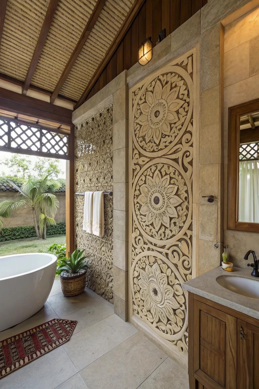 Balinese patterns build a striking and cultural center point.